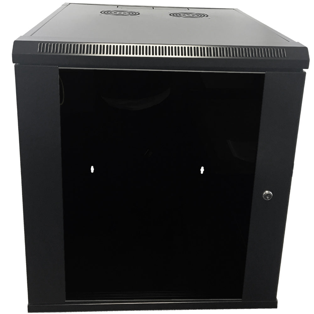 Wall Mount Cabinet 12U x 23 inch Usable Depth, Glass Door - Black – Generic – Wall Mount Cabinets (photo 2)
