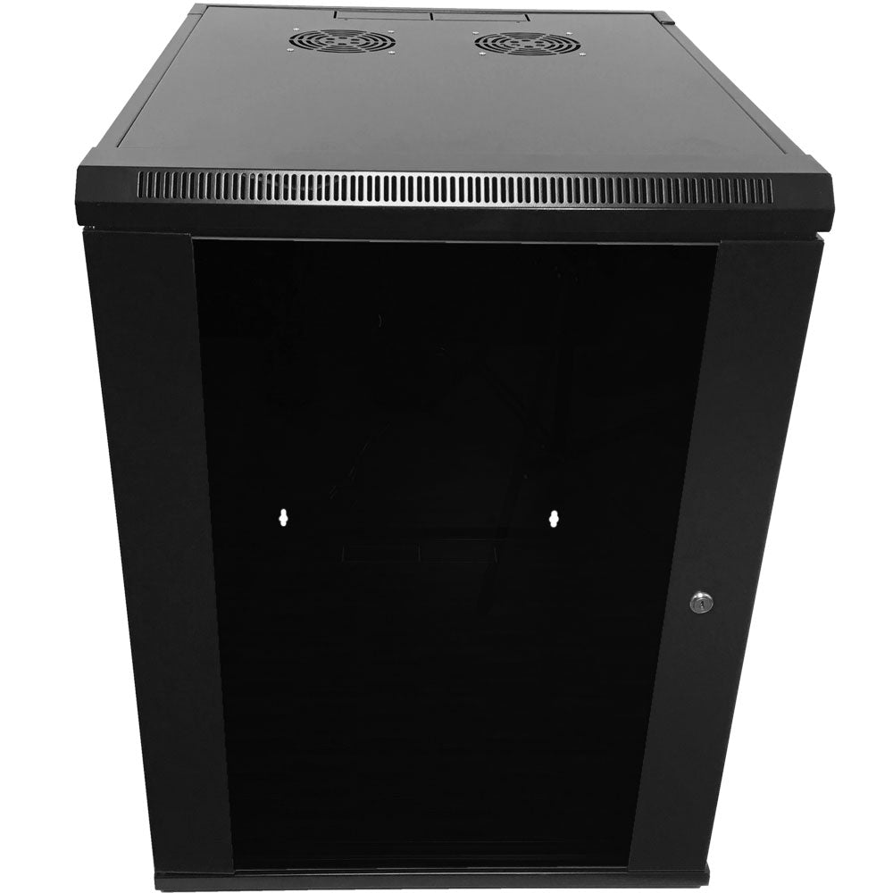 Wall Mount Cabinet 15U x 23 inch Usable Depth, Glass Door - Black – Generic – Wall Mount Cabinets (photo 2)