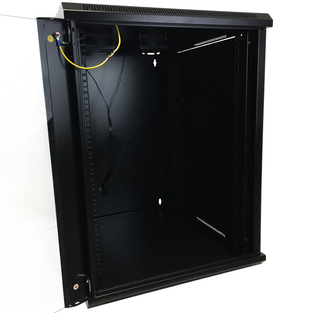 Wall Mount Cabinet 15U x 23 inch Usable Depth, Glass Door - Black – Generic – Wall Mount Cabinets (photo 3)