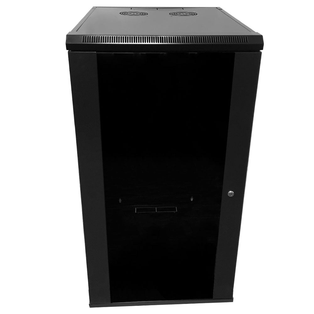 Wall Mount Cabinet 22U x 23 inch Usable Depth, Glass Door - Black – Generic – Wall Mount Cabinets (photo 2)
