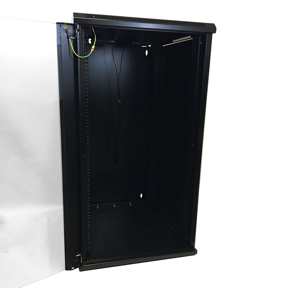 Wall Mount Cabinet 22U x 23 inch Usable Depth, Glass Door - Black – Generic – Wall Mount Cabinets (photo 3)