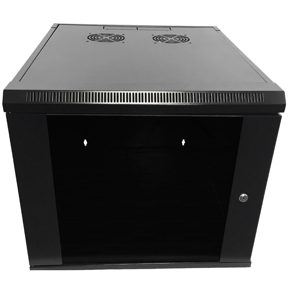 Wall Mount Cabinet 9U x 23 inch Usable Depth, Glass Door - Black – Generic – Wall Mount Cabinets (photo 2)