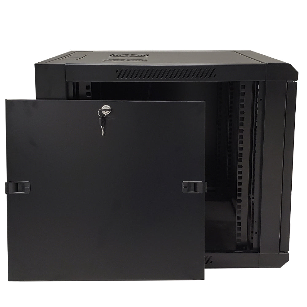 Wall Mount Cabinet 9U x 23 inch Usable Depth, Glass Door - Black – Generic – Wall Mount Cabinets (photo 5)