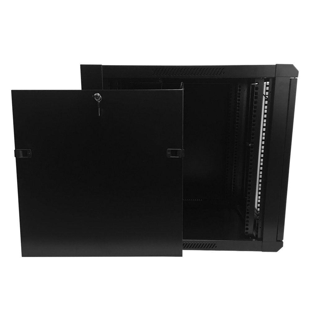 Wall Mount Cabinet 12U x 23 inch Usable Depth, Glass Door - Black – Generic – Wall Mount Cabinets (photo 4)