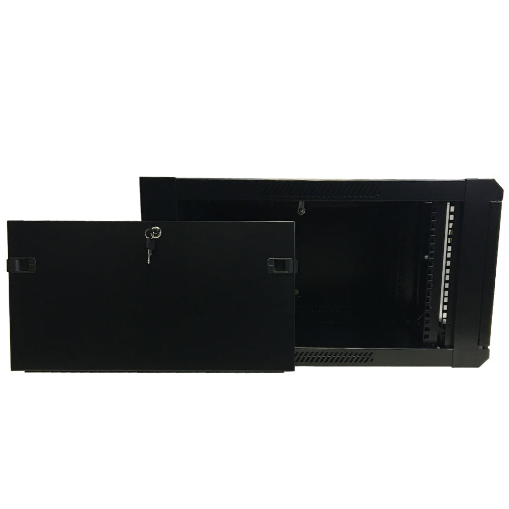 Wall Mount Cabinet 6U x 23 inch Usable Depth, Glass Door - Black – Generic – Wall Mount Cabinets (photo 4)