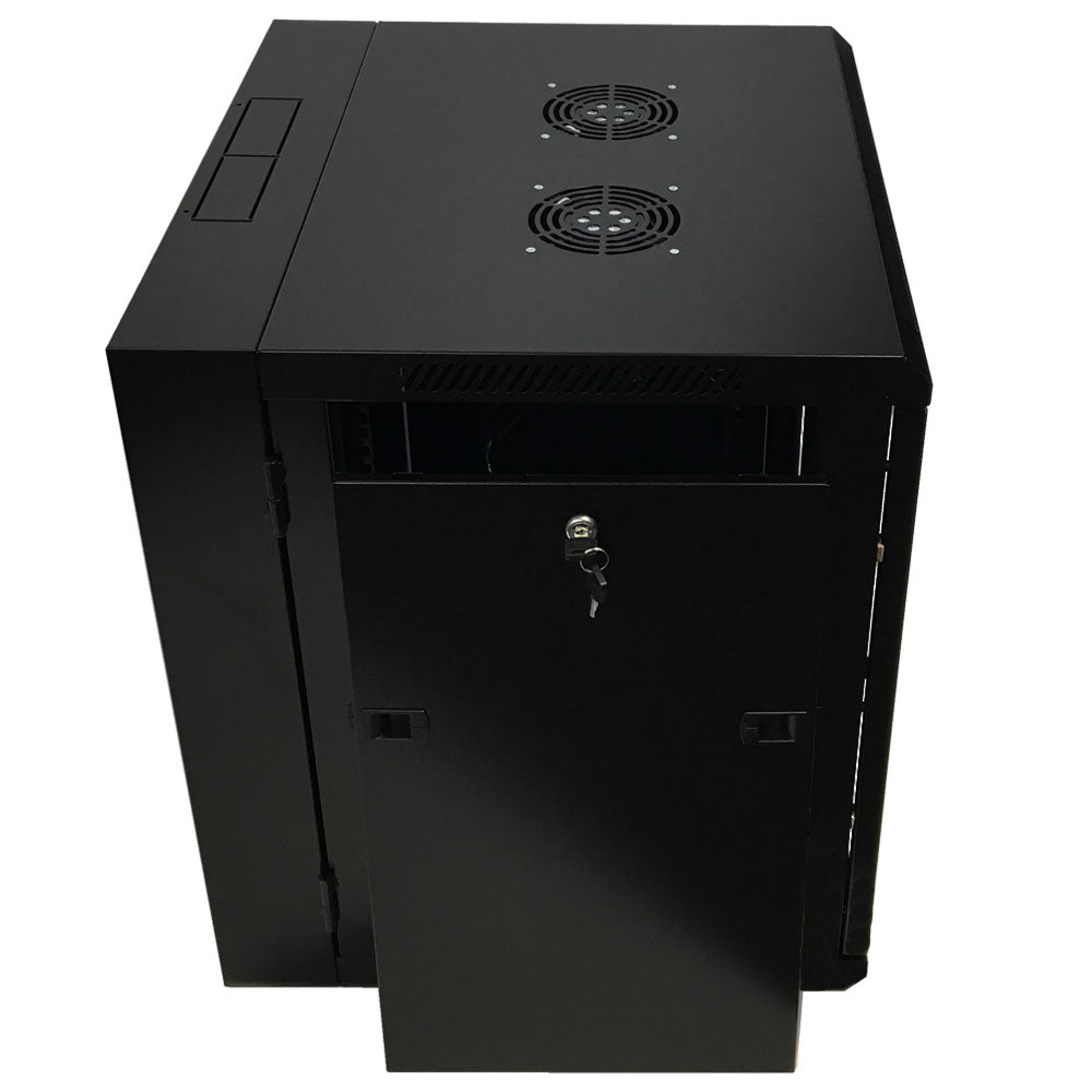 Wall Mount Swing-Out Cabinet 12U x 18.5 inch Usable Depth - Black – Generic – Wall Mount Cabinets (photo 4)