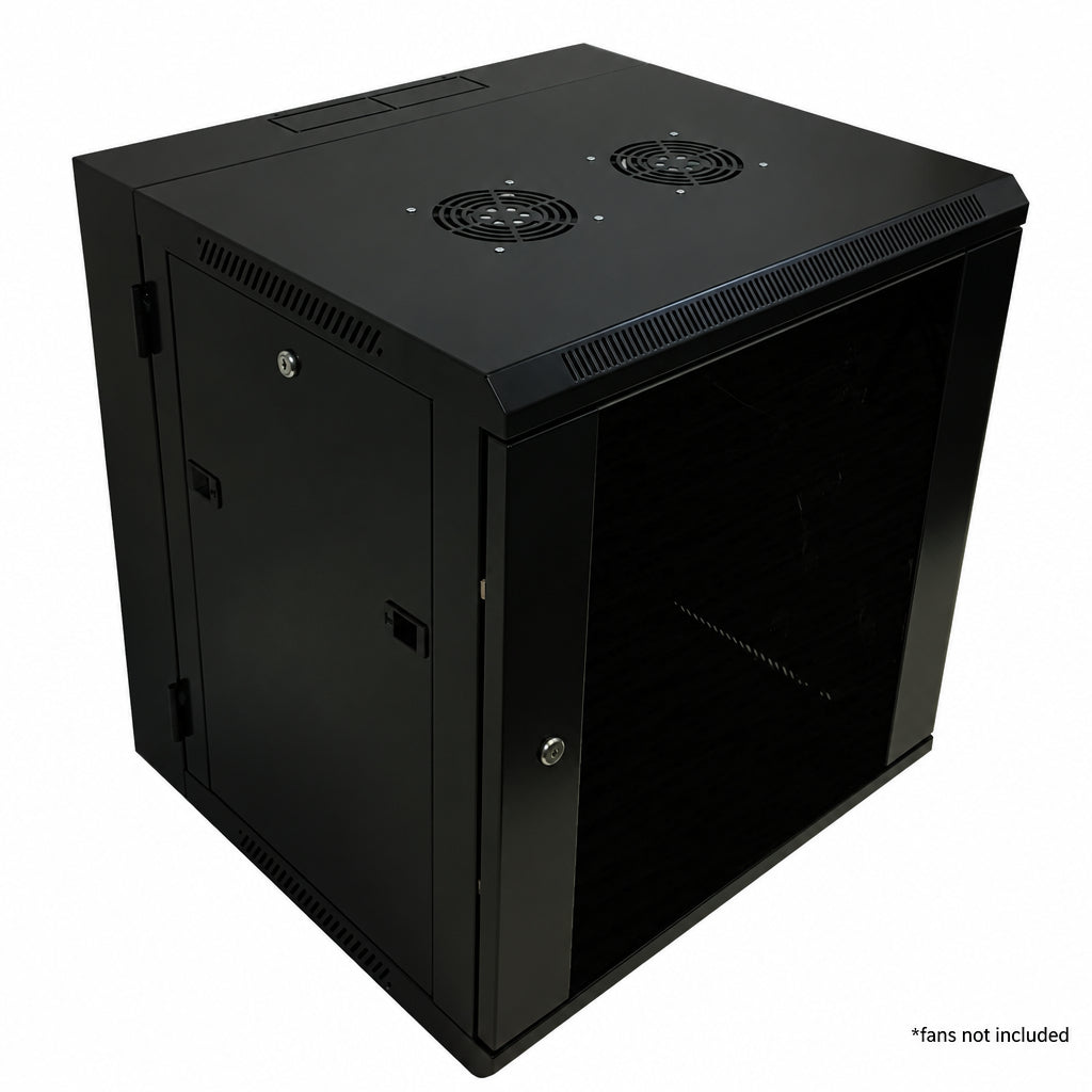Wall Mount Swing-Out Cabinet 12U x 18.5 inch Usable Depth - Black – Generic