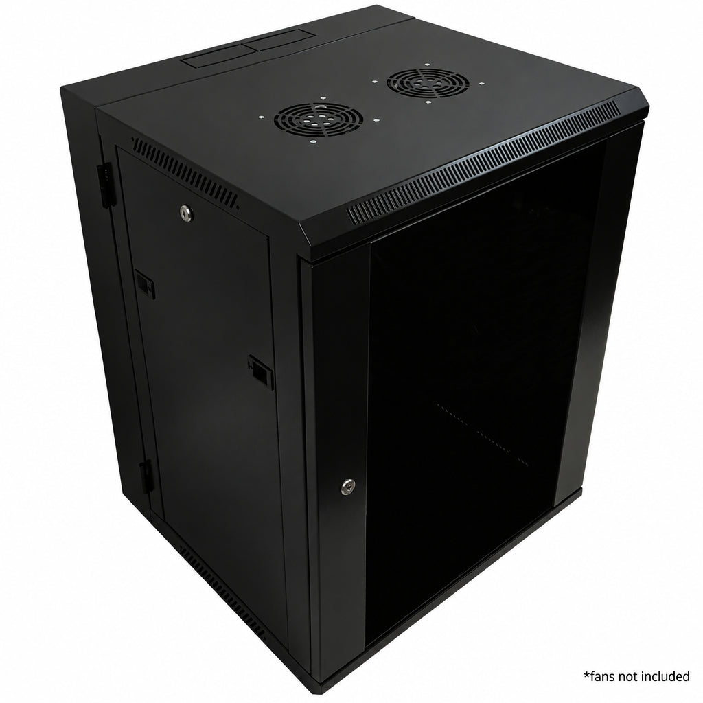 Wall Mount Swing-Out Cabinet 15U x 18.5 inch Usable Depth - Black – Generic