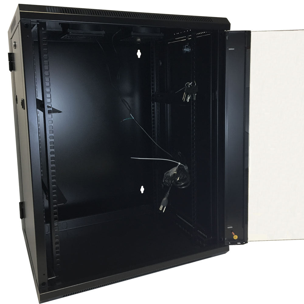 Wall Mount Swing-Out Cabinet 15U x 18.5 inch Usable Depth - Black – Generic – Wall Mount Cabinets (photo 3)