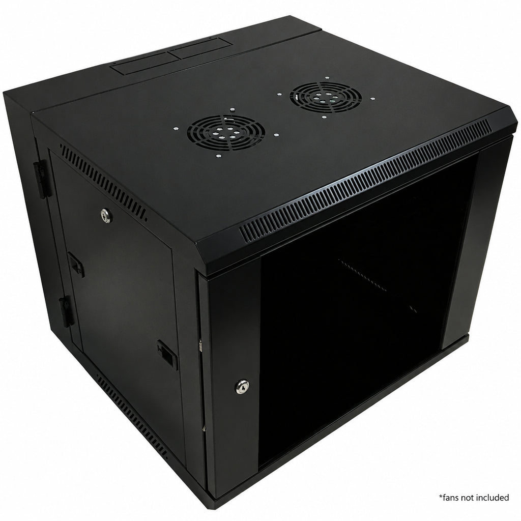 Wall Mount Swing-Out Cabinet 9U x 18.5 inch Usable Depth - Black – Generic – Wall Mount Cabinets