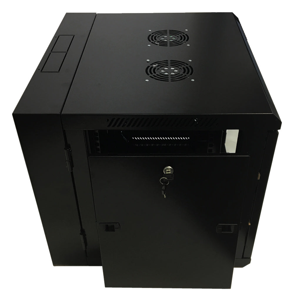 Wall Mount Swing-Out Cabinet 9U x 18.5 inch Usable Depth - Black – Generic – Wall Mount Cabinets (photo 3)