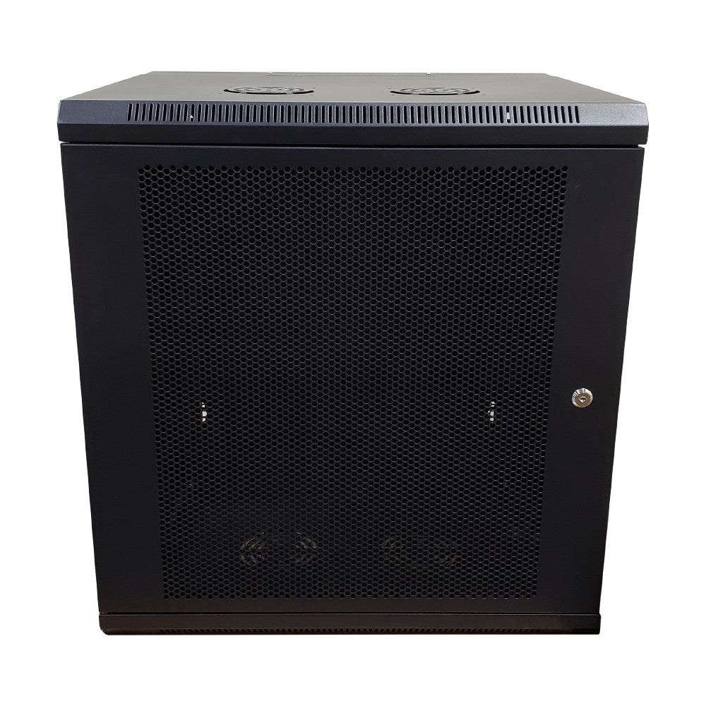 Wall Mount Swing Cabinet 12U x 18.5" Usable Depth - Perforated Doors - Black – Generic – Wall Mount Cabinets (photo 2)