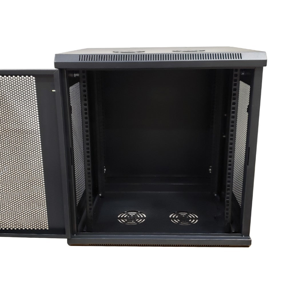 Wall Mount Swing Cabinet 12U x 18.5" Usable Depth - Perforated Doors - Black – Generic – Wall Mount Cabinets (photo 3)