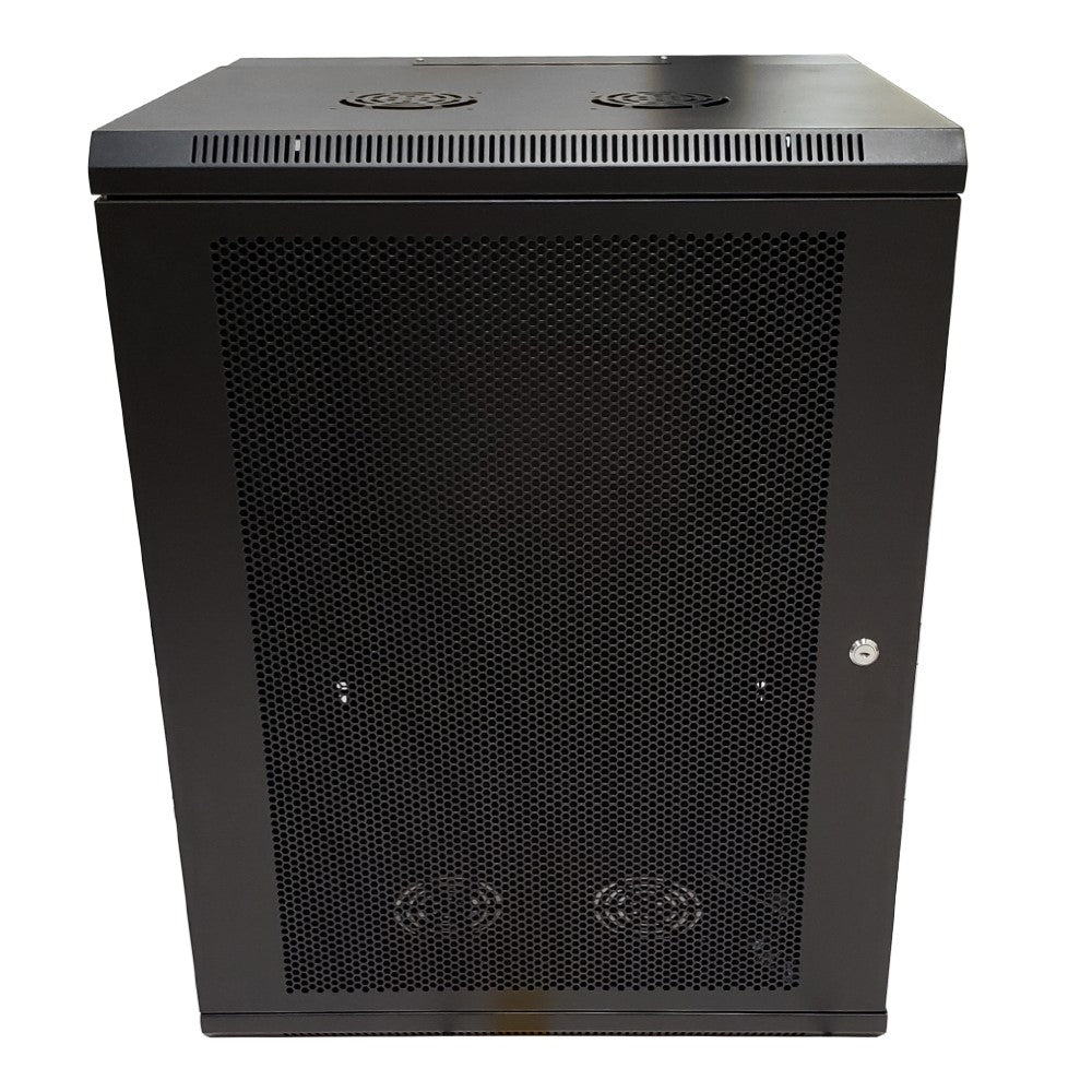 Wall Mount Swing Cabinet 15U x 18.5" Usable Depth - Perforated Doors - Black – Generic – Wall Mount Cabinets (photo 2)