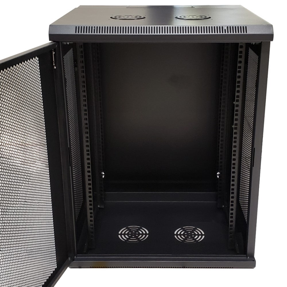 Wall Mount Swing Cabinet 15U x 18.5" Usable Depth - Perforated Doors - Black – Generic – Wall Mount Cabinets (photo 3)