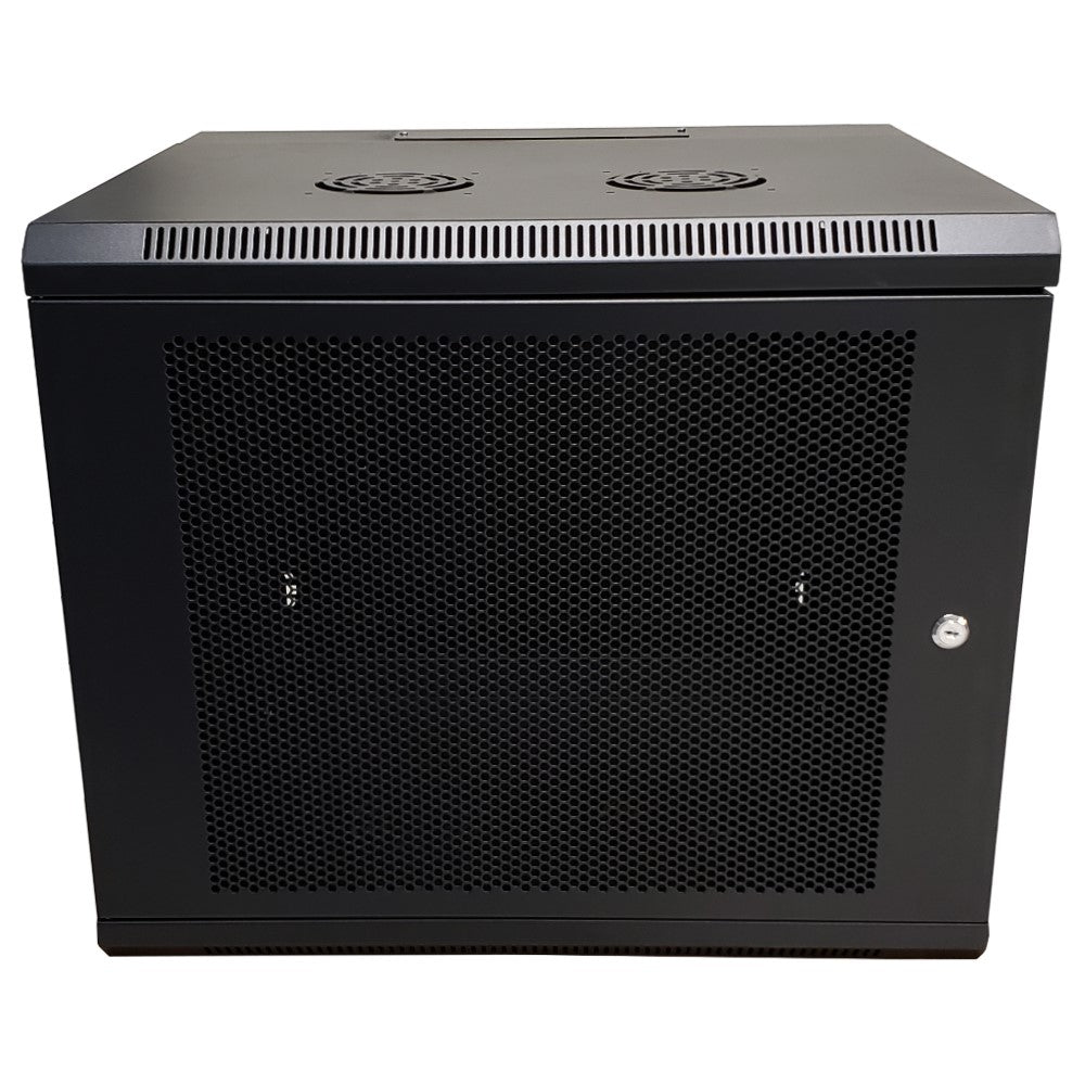 Wall Mount Swing Cabinet 9U x 18.5" Usable Depth - Perforated Doors - Black – Generic – Wall Mount Cabinets (photo 2)