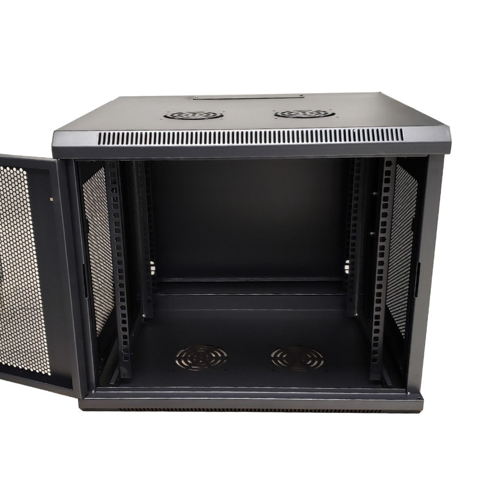 Wall Mount Swing Cabinet 9U x 18.5" Usable Depth - Perforated Doors - Black – Generic – Wall Mount Cabinets (photo 3)