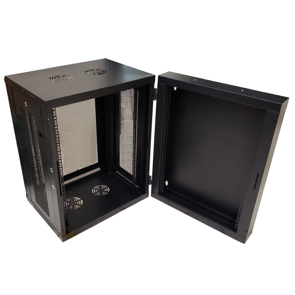 Wall Mount Swing Cabinet 15U x 18.5" Usable Depth - Perforated Doors - Black – Generic – Wall Mount Cabinets (photo 7)