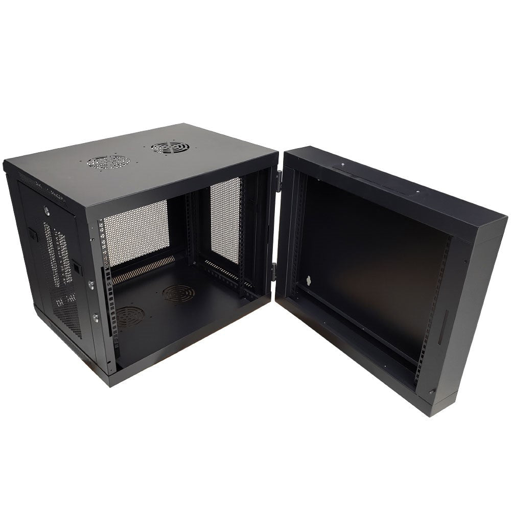 Wall Mount Swing Cabinet 9U x 18.5" Usable Depth - Perforated Doors - Black – Generic – Wall Mount Cabinets (photo 6)