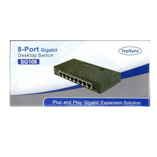 Top Sync SG108 8-Port 10/100/1000 Gigabit Ethernet Switch – Switches