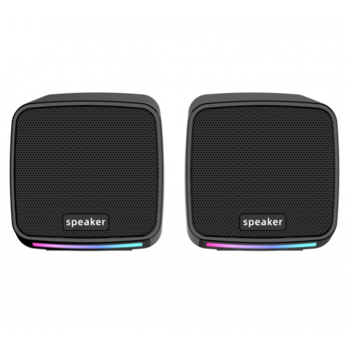 E-1078 3.5mm+USB Power 2.0 Speaker with Light for PC – Generic – 2.0 pcs Speaker (photo 2)