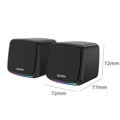 E-1078 3.5mm+USB Power 2.0 Speaker with Light for PC – Generic – 2.0 pcs Speaker (photo 3)