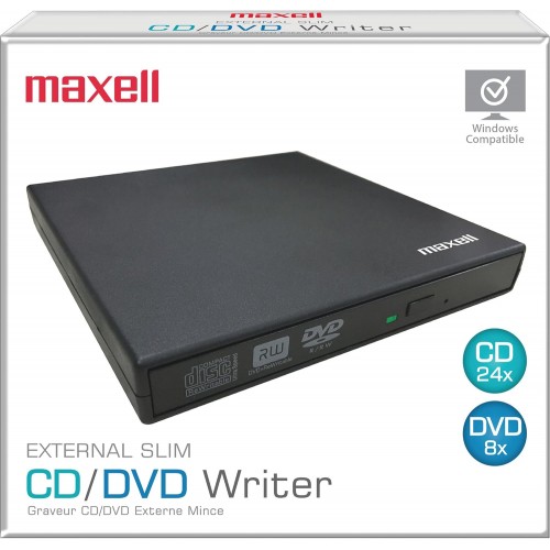(USB2.0) Maxell 199695 External Slim 8X DVD Writer, New – Generic – Storage