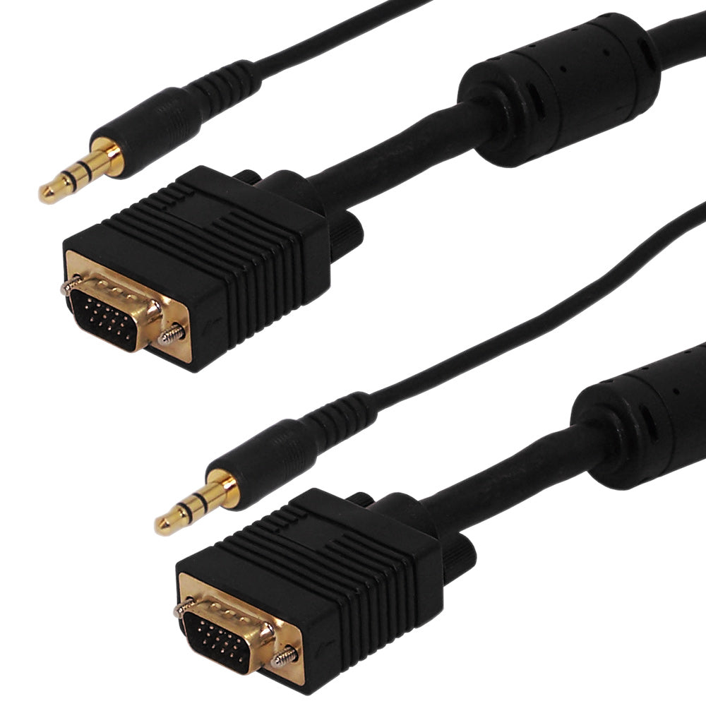 Premium SVGA + 3.5mm Audio Cable HD15 Male to Male CL2/FT4 Rated – Generic – VGA Cable