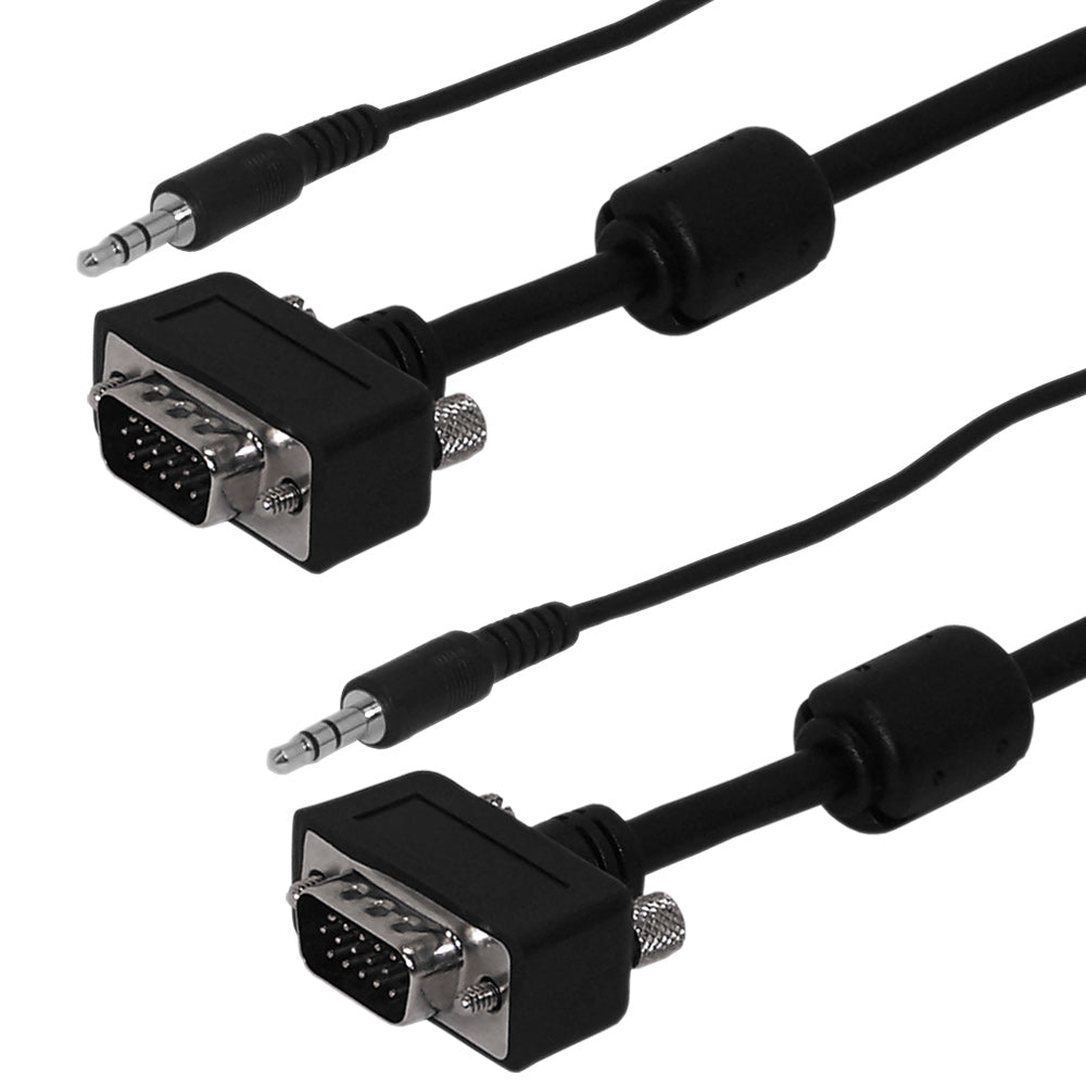 Premium Ultra-Thin LCD SVGA + 3.5mm Audio Cable HD15 Male to Male CL2/FT4 Rated – Generic – VGA Cable