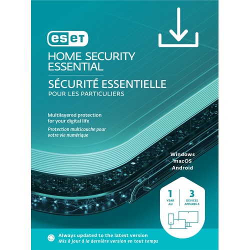 Eset Home Security Essential 3-Device 1-Year BIL PC/Mac/Android/Linux retail box – Anti-Virus & Security