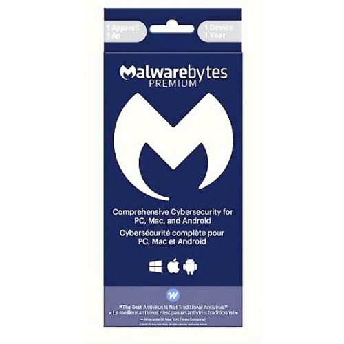 Malwarebytes Premium 1-Device / 1-yr License (PC/MAC/Android) – Anti-Virus & Security