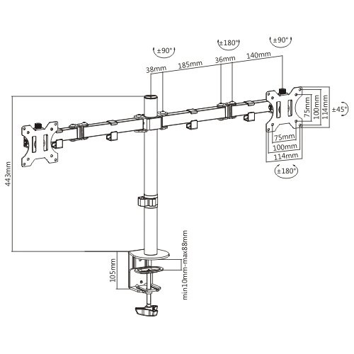 DM330/DM340 Dual Monitor /TV Desk Mount For Dual Monitors (13-32inch), New – Generic – TV Mount/Stand (photo 2)