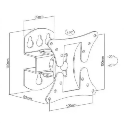 TL223 13'' - 27" Tilt Monitor Mount with Max VESA 100x100 – Generic – TV Mount/Stand (photo 2)