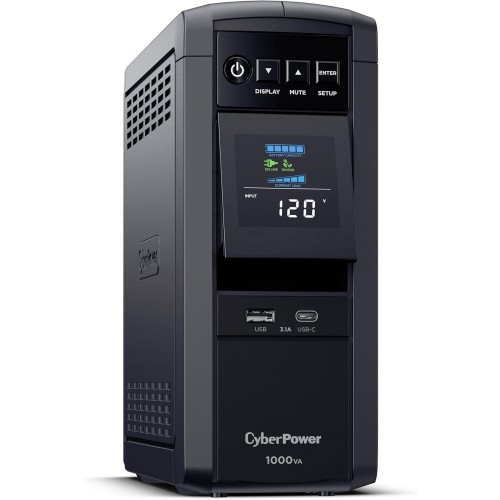 CyberPower 1000VA/600W UPS Systems CP1000PFCLCD Mini-Tower 10-Outlets New – Cyber Power
