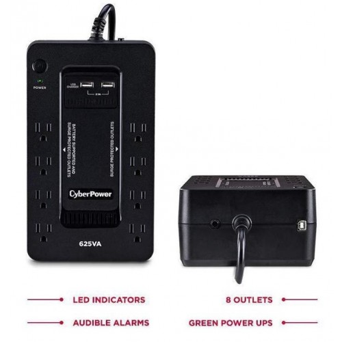 CyberPower ST625U 625VA/360W 8--Outlets Compact UPS (New) – Cyber Power (photo 2)