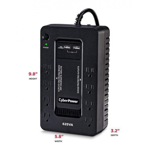 CyberPower ST625U 625VA/360W 8--Outlets Compact UPS (New) – Cyber Power (photo 3)