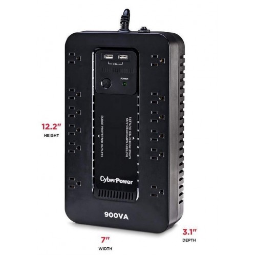 CyberPower ST900U 900VA/500W 12-Outlets/2-USB UPS (New) – Cyber Power (photo 3)