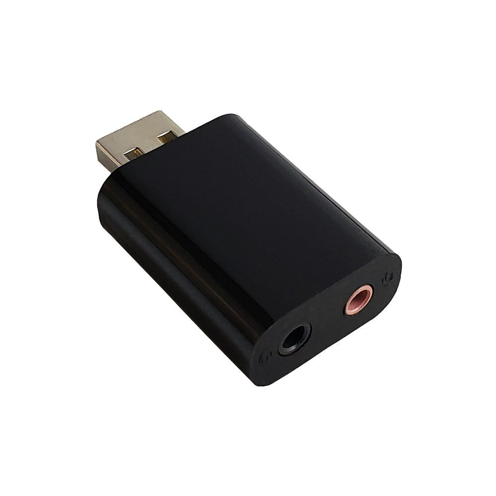 USB A Male to 3.5mm Headphone/Microphone Adapter - Black – Generic