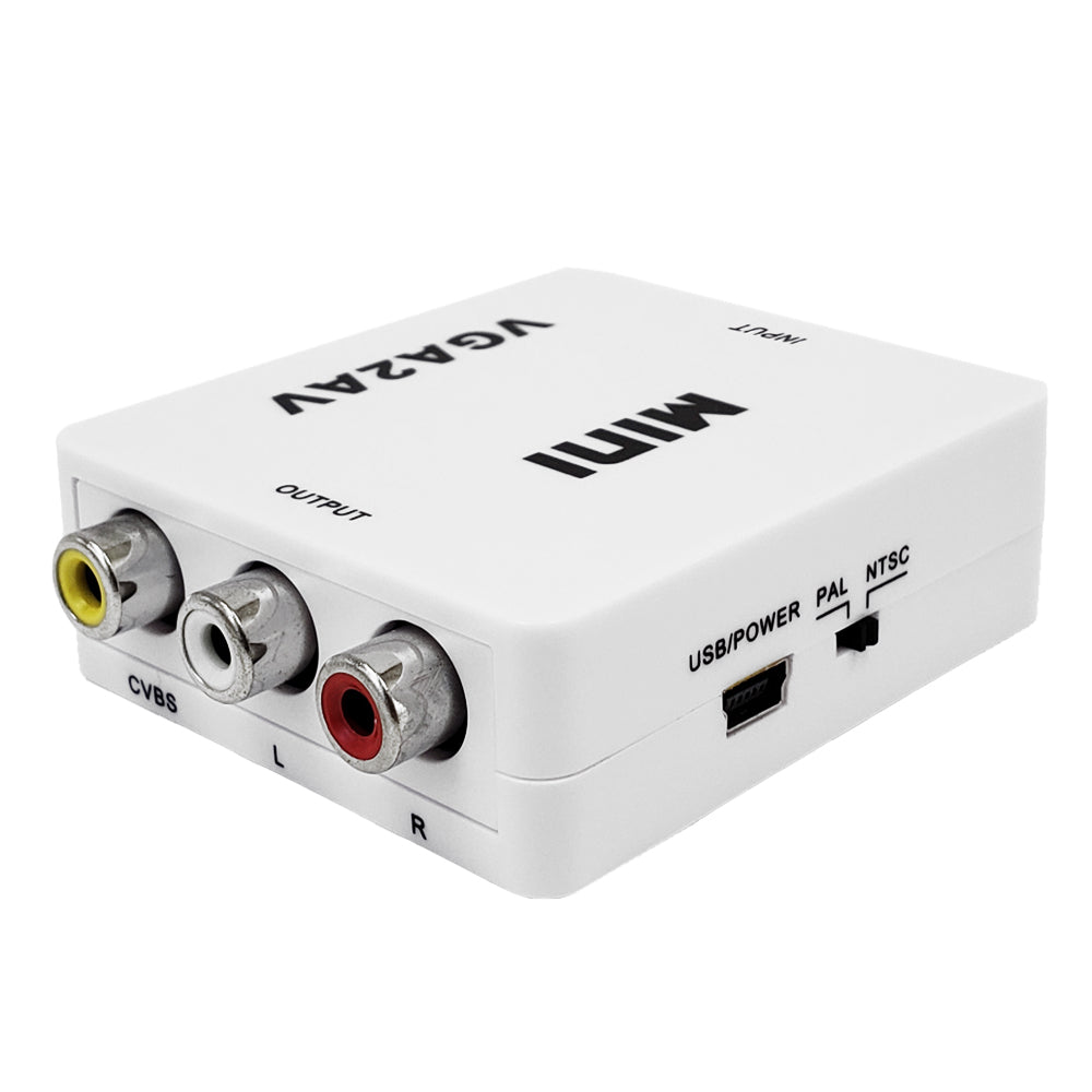 VGA & 3.5mm to Composite RCA & Left/Right RCA Audio Converter – Generic – Video Boxes