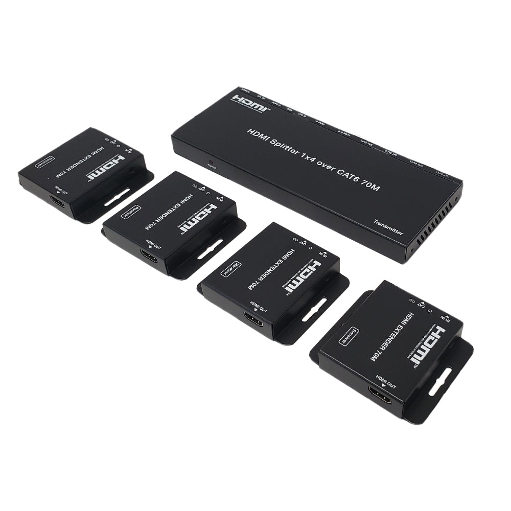 HDMI 4-port Extender Over One Cat6 UTP Cable - 4K@30Hz YUV 4:4:4 - 40m – Generic