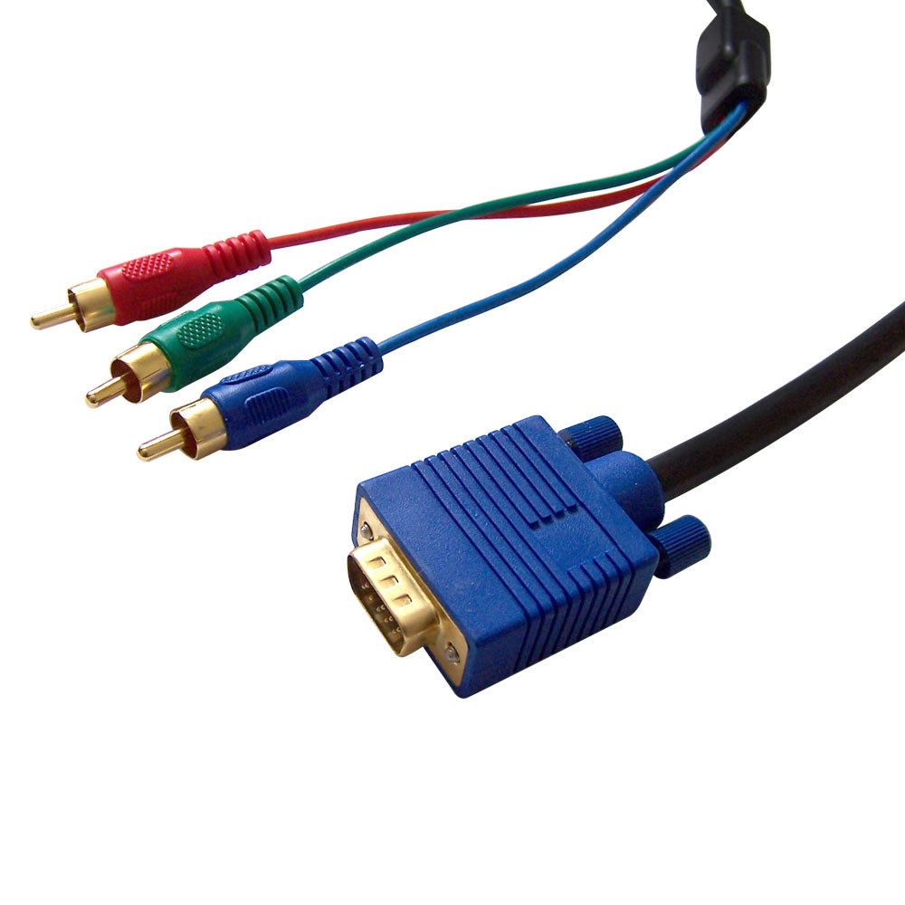 VGA to Component YCrCb Cable HD15 Male to 3 x RCA Male – Generic – VGA Cable
