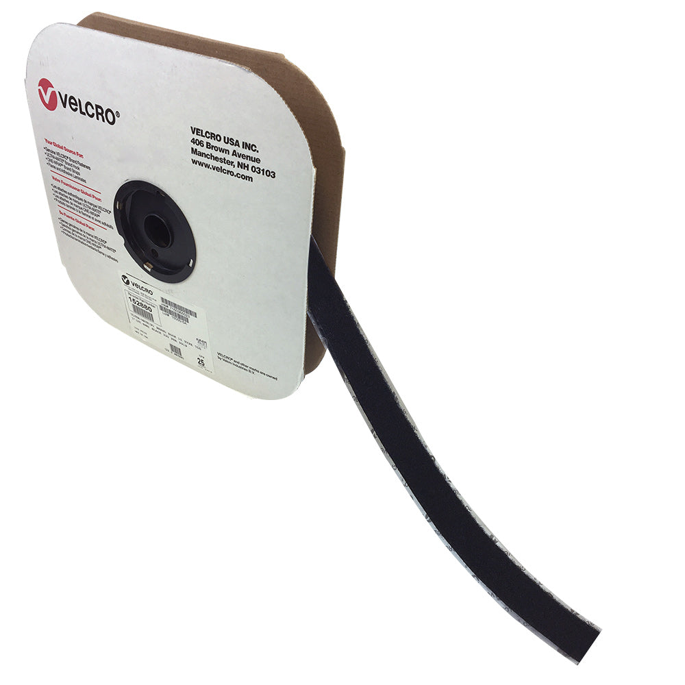 75ft 1 inch Velcro® Brand Loop 1000 Adhesive Back Wrap - Black (per roll) - Part No. 158509 – Generic – Hook-and-Loop Wraps & Fasteners