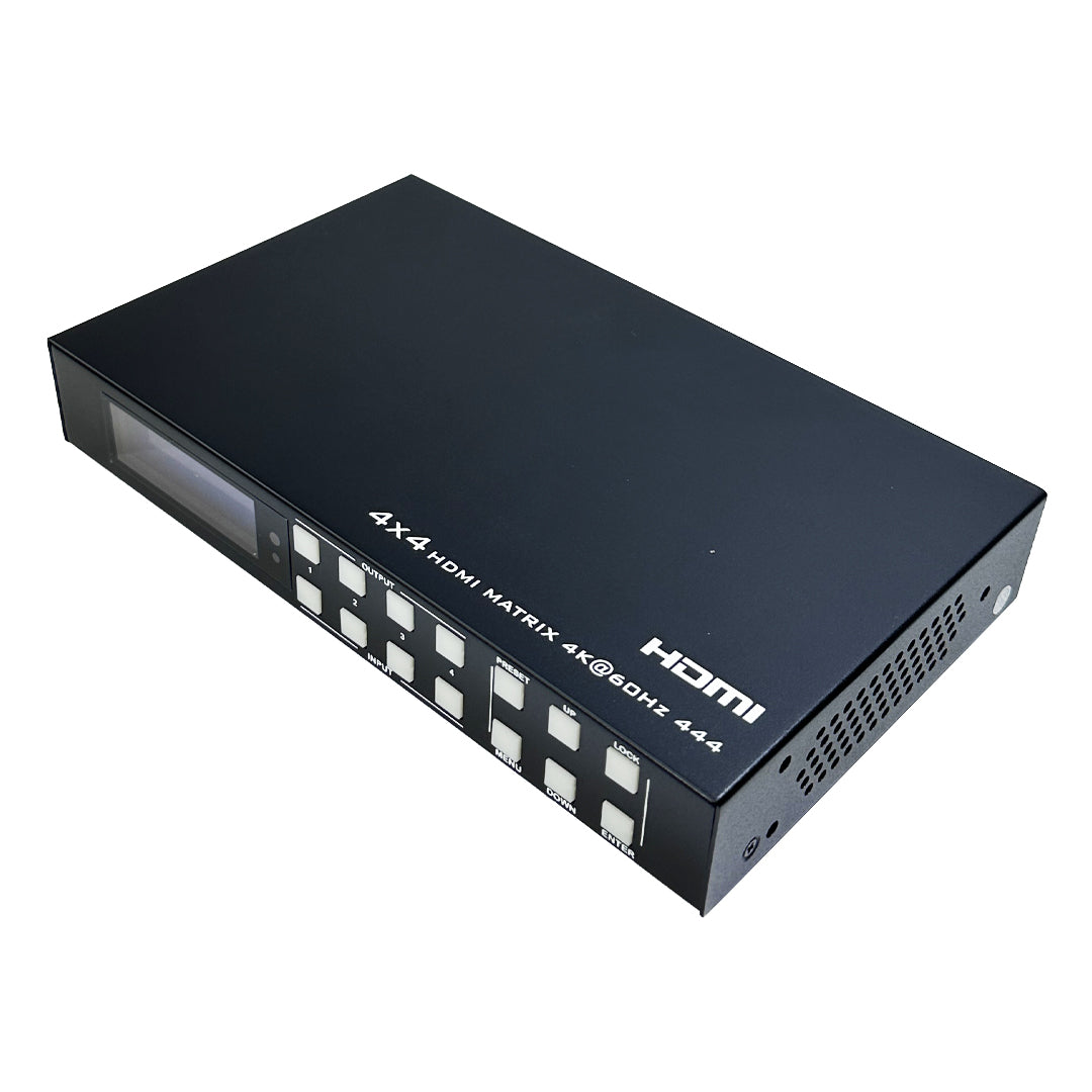 4x4 HDMI Matrix 4K@60Hz - YUV 4:4:4 - 18Gbps - HDCP 2.2in/2.2out - IR control – Generic