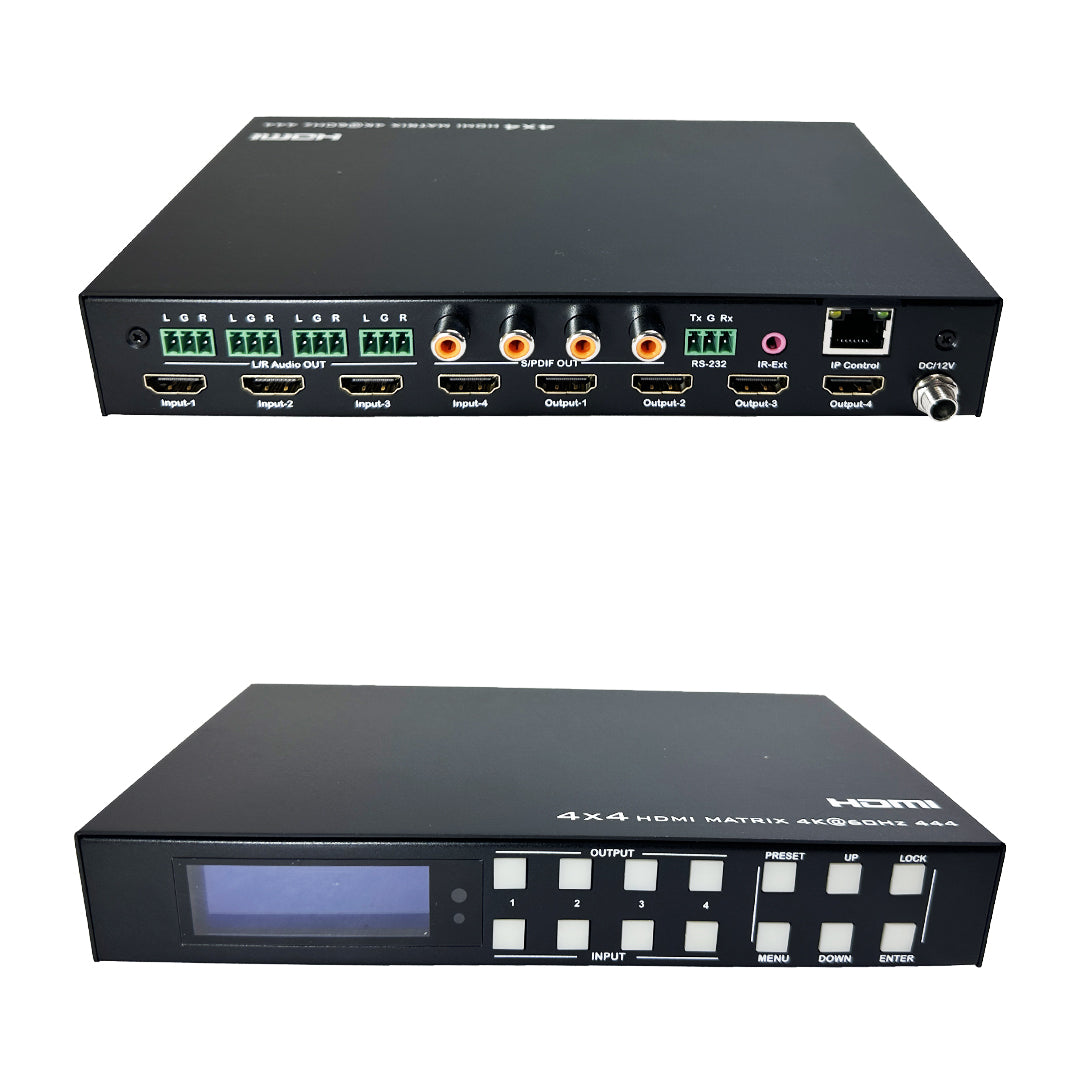 4x4 HDMI Matrix 4K@60Hz - YUV 4:4:4 - 18Gbps - HDCP 2.2in/2.2out - IR control – Generic – Video Boxes (photo 3)