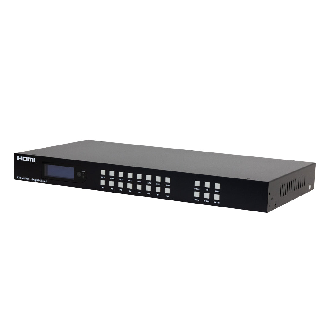 8x8 HDMI Matrix 4K@60Hz - YUV 4:4:4 - 18Gbps - HDCP 2.2 - IR control – Generic
