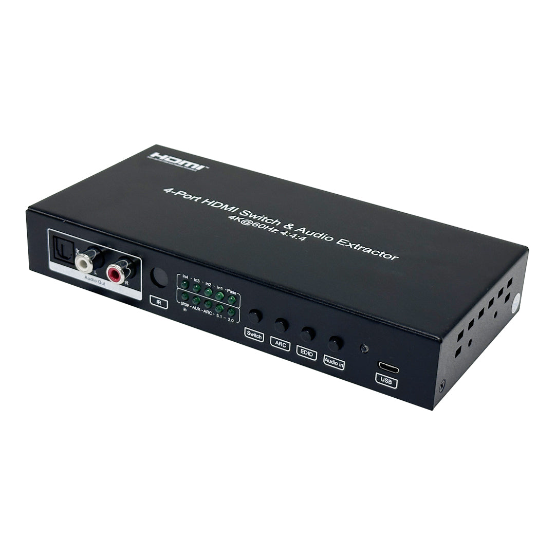 4-Port HDMI Switch 4Kx2K@60Hz - HDMI 2.0 -YUV4:4:4 -ARC CEC HDR - IR Control – Generic