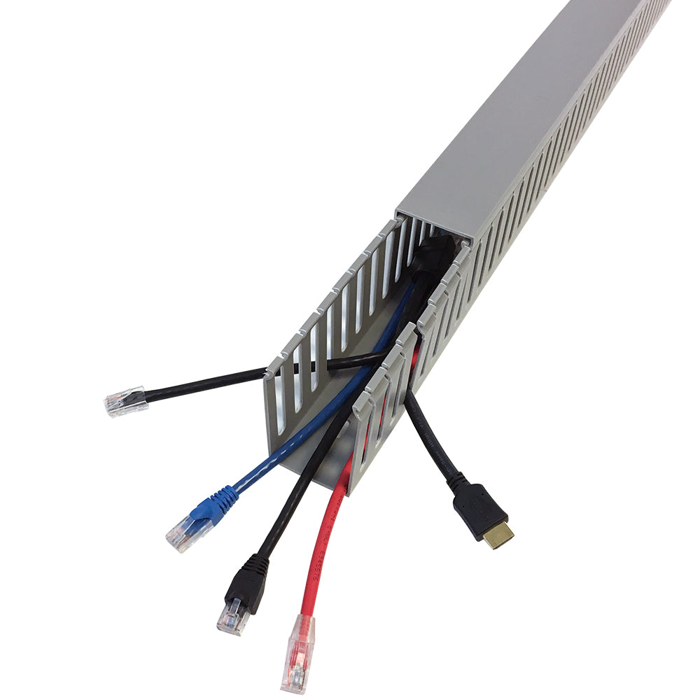 6ft Plastic Wiring Duct with Cover 2x3 - Grey – Generic (photo 2)