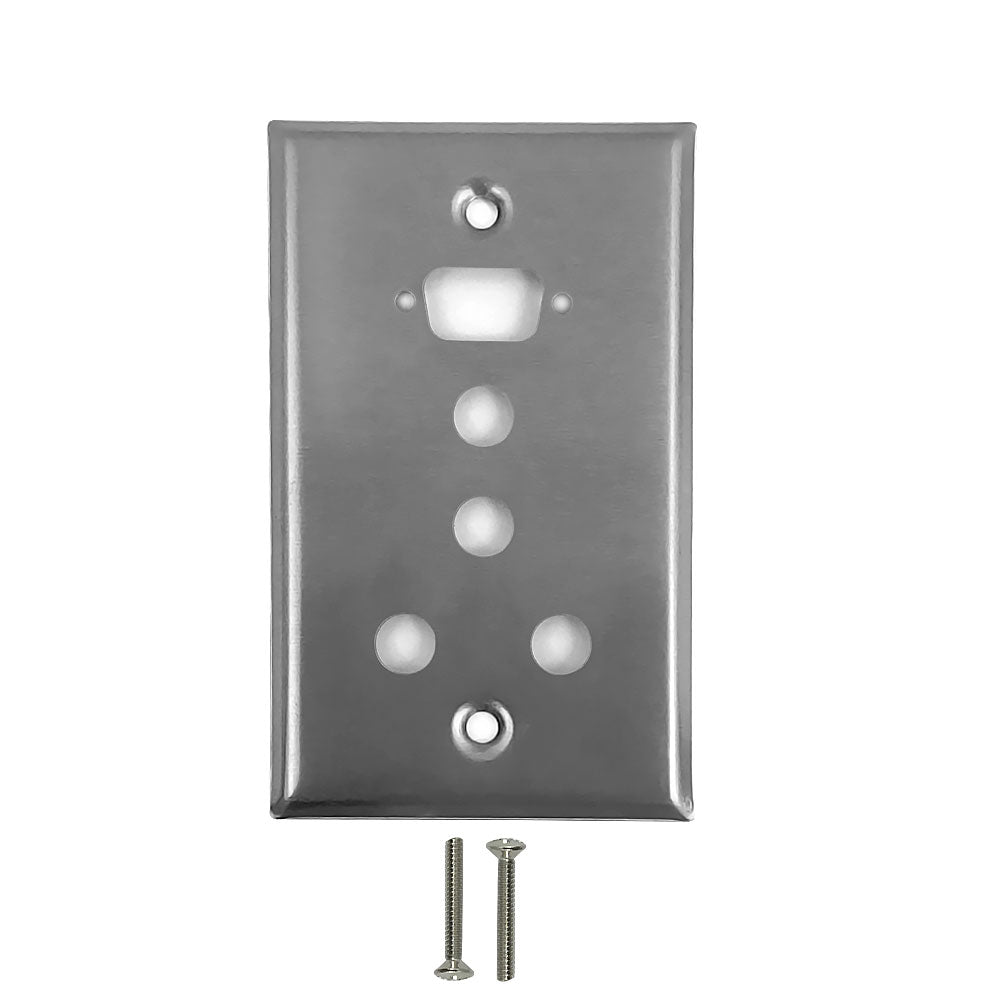 Single Gang - 1x ICDB Cutout - 4x 3/8 inch Hole - Stainless Steel Wall Plate – Generic