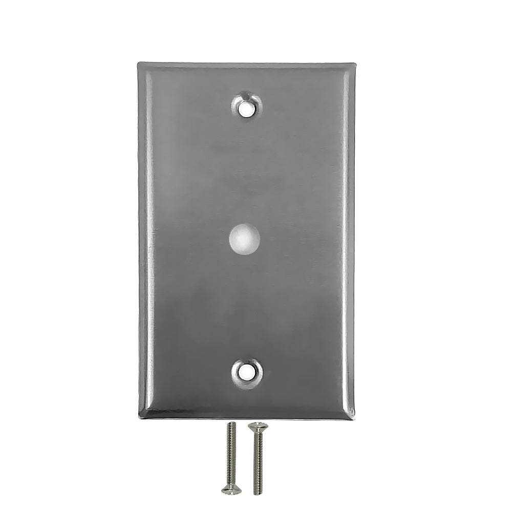 Single Gang - 1x 3/8 inch Hole - Stainless Steel Wall Plate – Generic – Stainless Steel Wall Plates