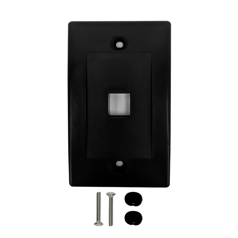 Wall Plate, 1-Port Single Gang Keystone - Black – Generic – Standard Wall Plates